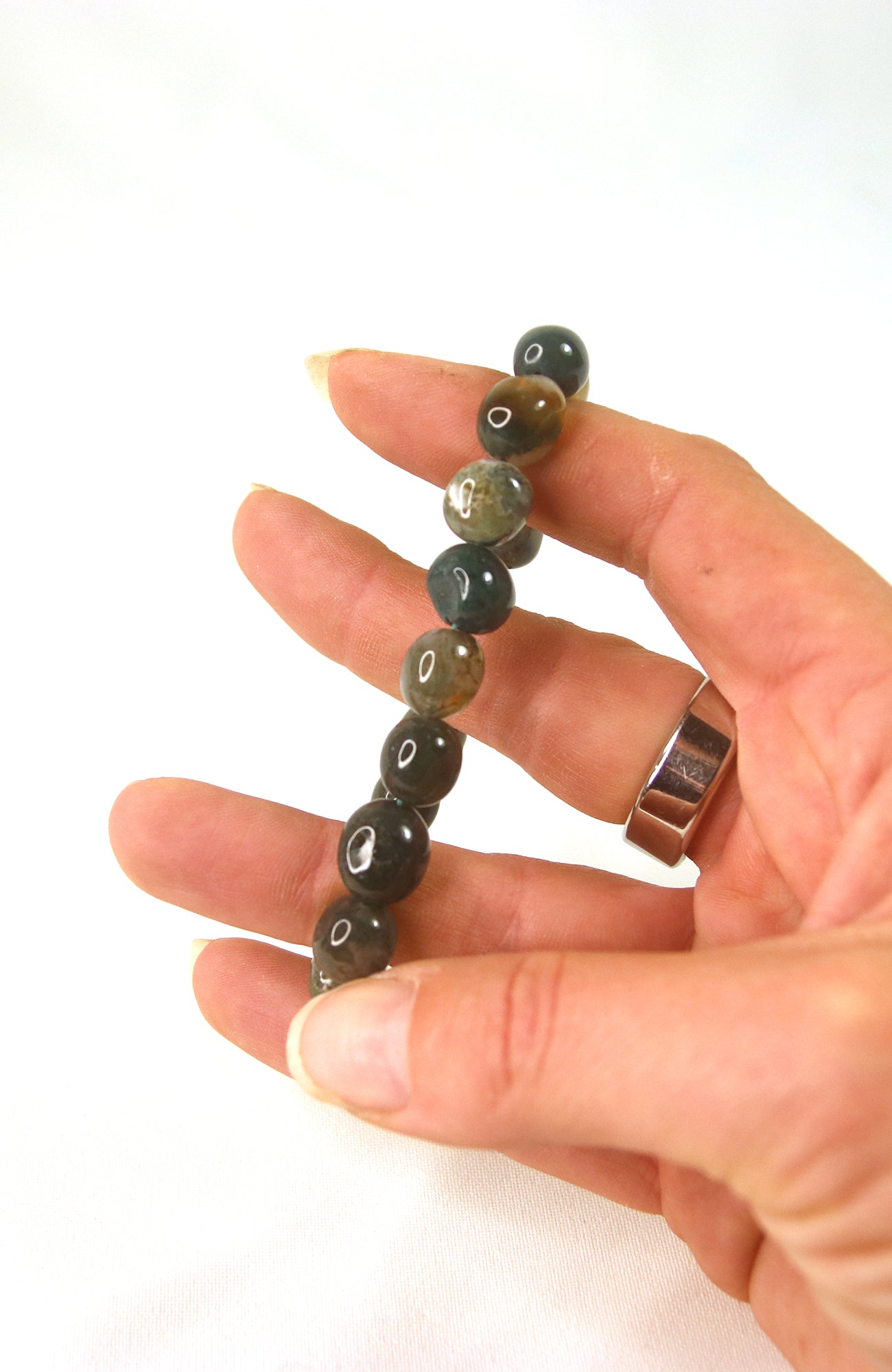 Blue Apatite Nugget 10-12mm Bracelet